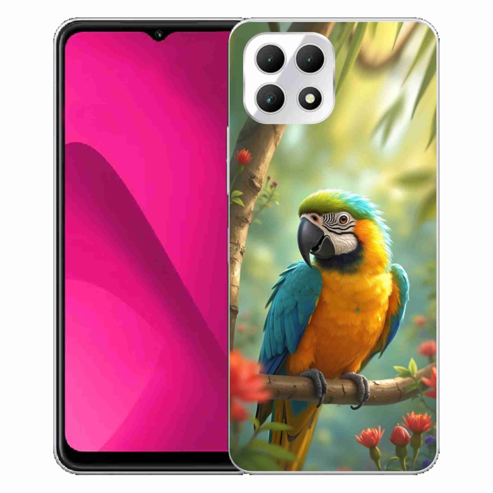 Gélový kryt mmCase na T phone 2 - papagáj ara modrožltá