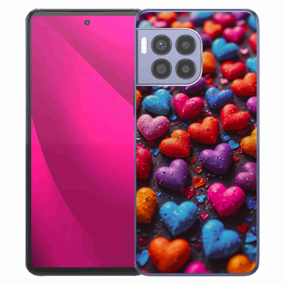 Gélový kryt mmCase na T phone 2 Pro - farebné srdcia
