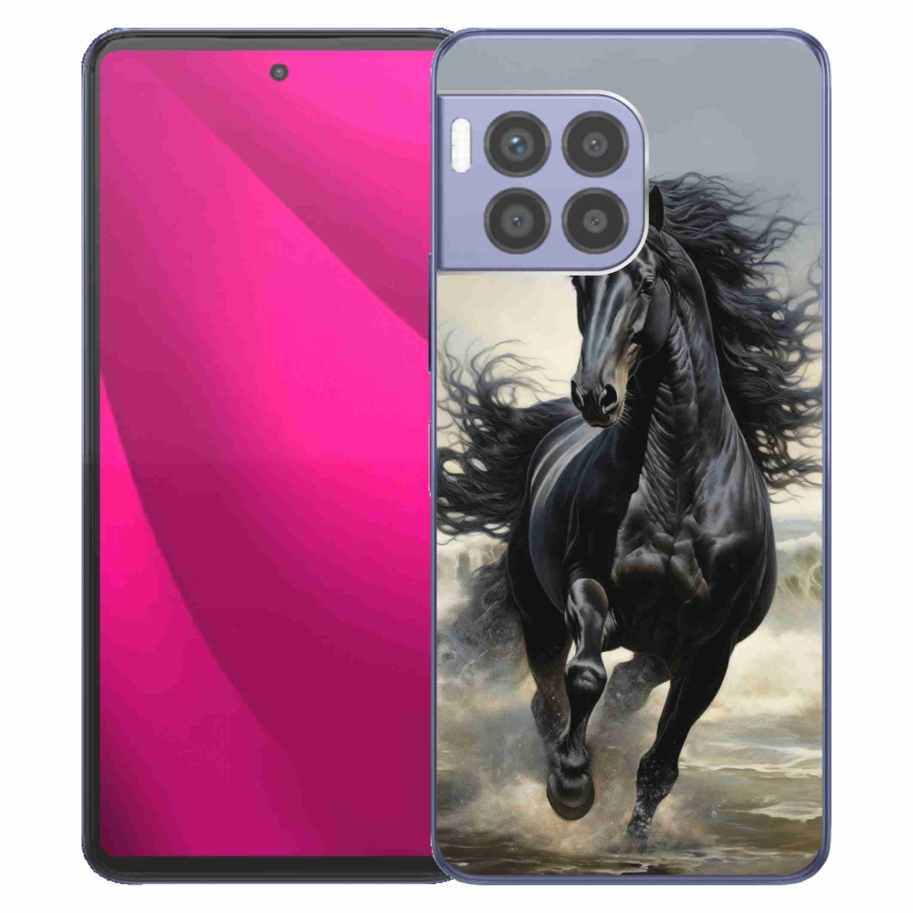 Gélový kryt mmCase na T phone 2 Pro - bežiaci čierny kôň