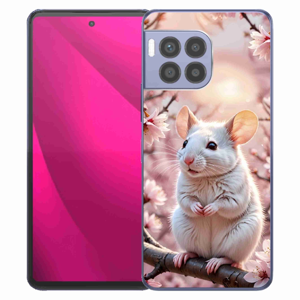Gélový kryt mmCase na T phone 2 Pro - biela myš na vetve