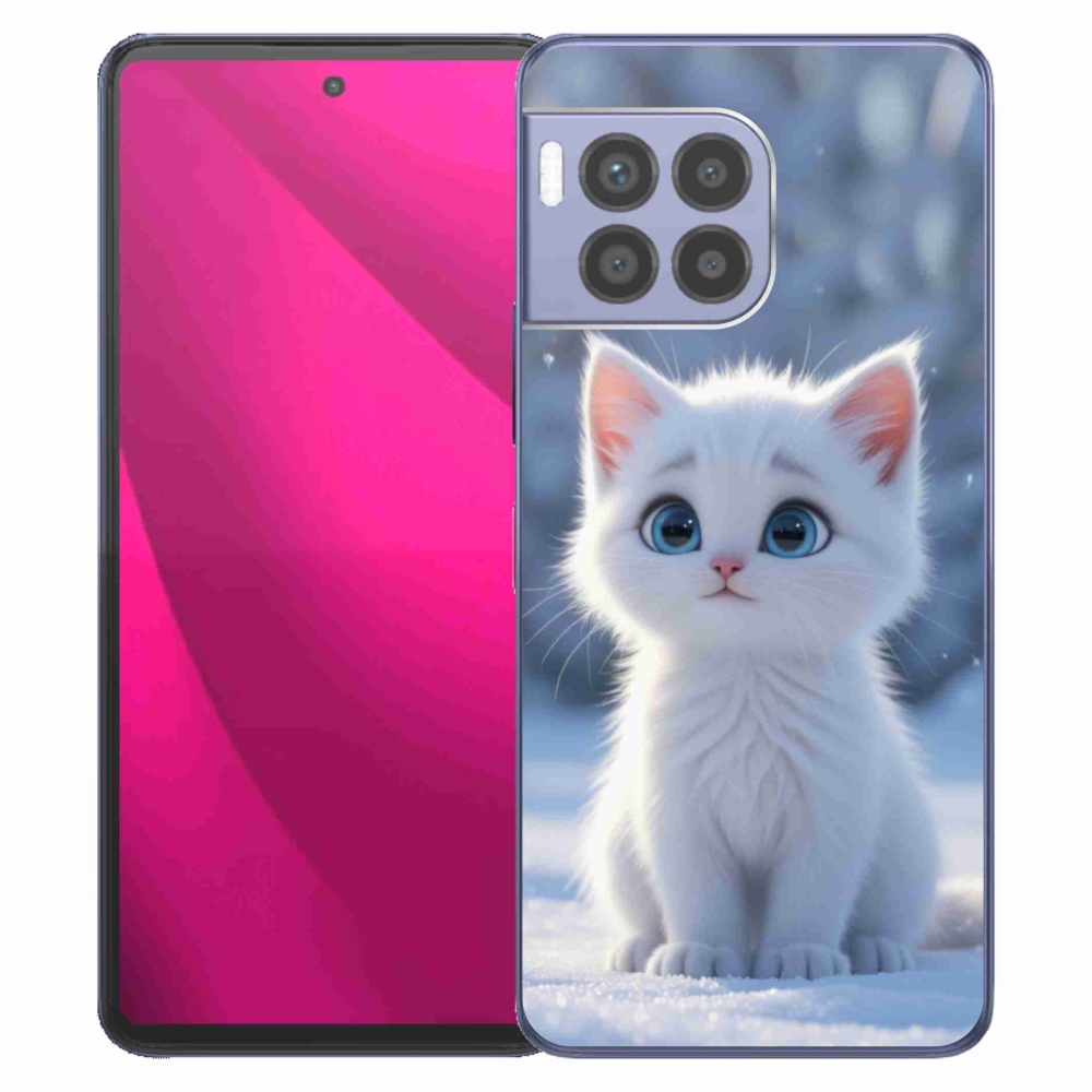 Gélový kryt mmCase na T phone 2 Pro - biele mačiatko 3