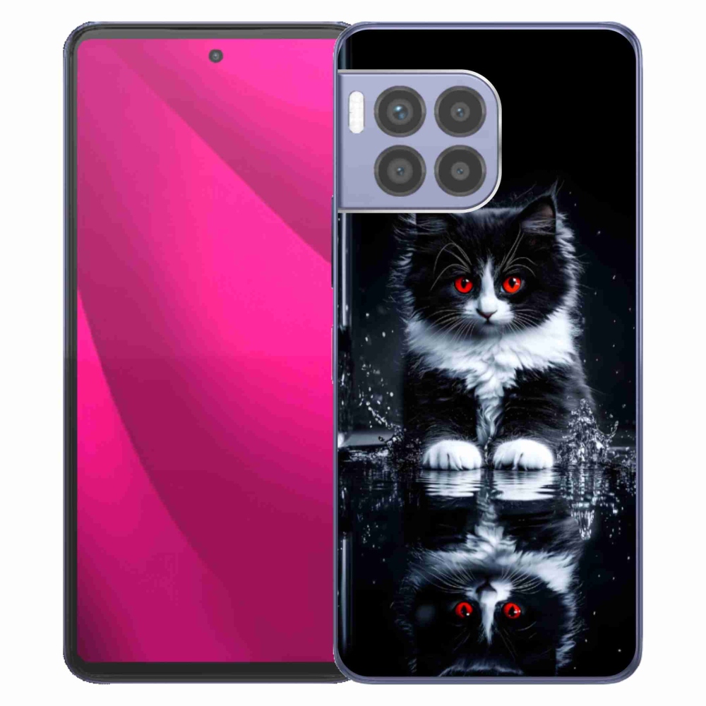 Gélový kryt mmCase na T phone 2 Pro - čiernobiele mačiatko