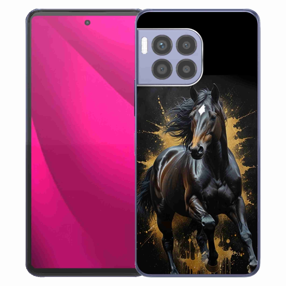 Gélový kryt mmCase na T phone 2 Pro - elegantný čierny žrebec