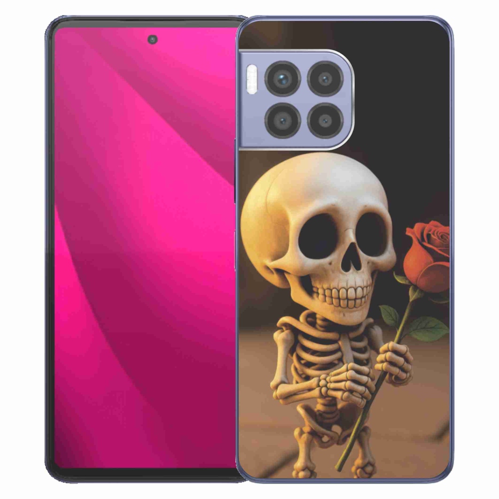 Gélový kryt mmCase na T phone 2 Pro - kostlivec s ružou