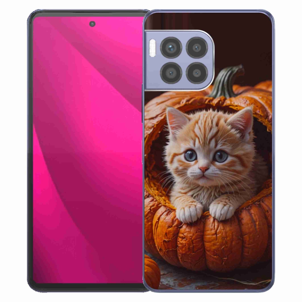 Gélový kryt mmCase na T phone 2 Pro - mačiatko a tekvica 2
