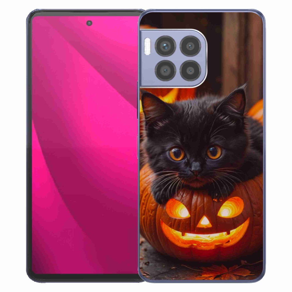 Gélový kryt mmCase na T phone 2 Pro - mačiatko a tekvica