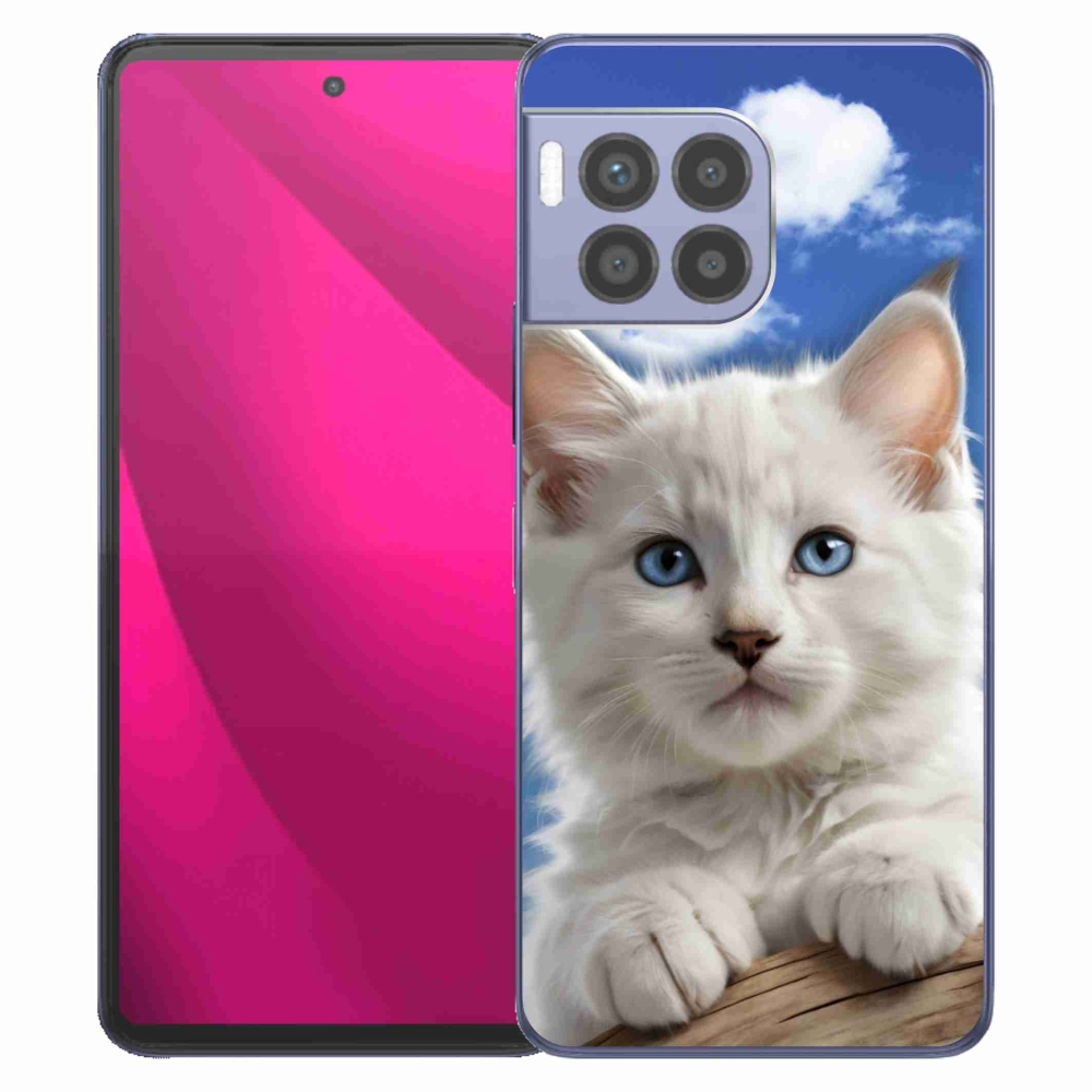 Gélový kryt mmCase na T phone 2 Pro - mačiatko a oblaky