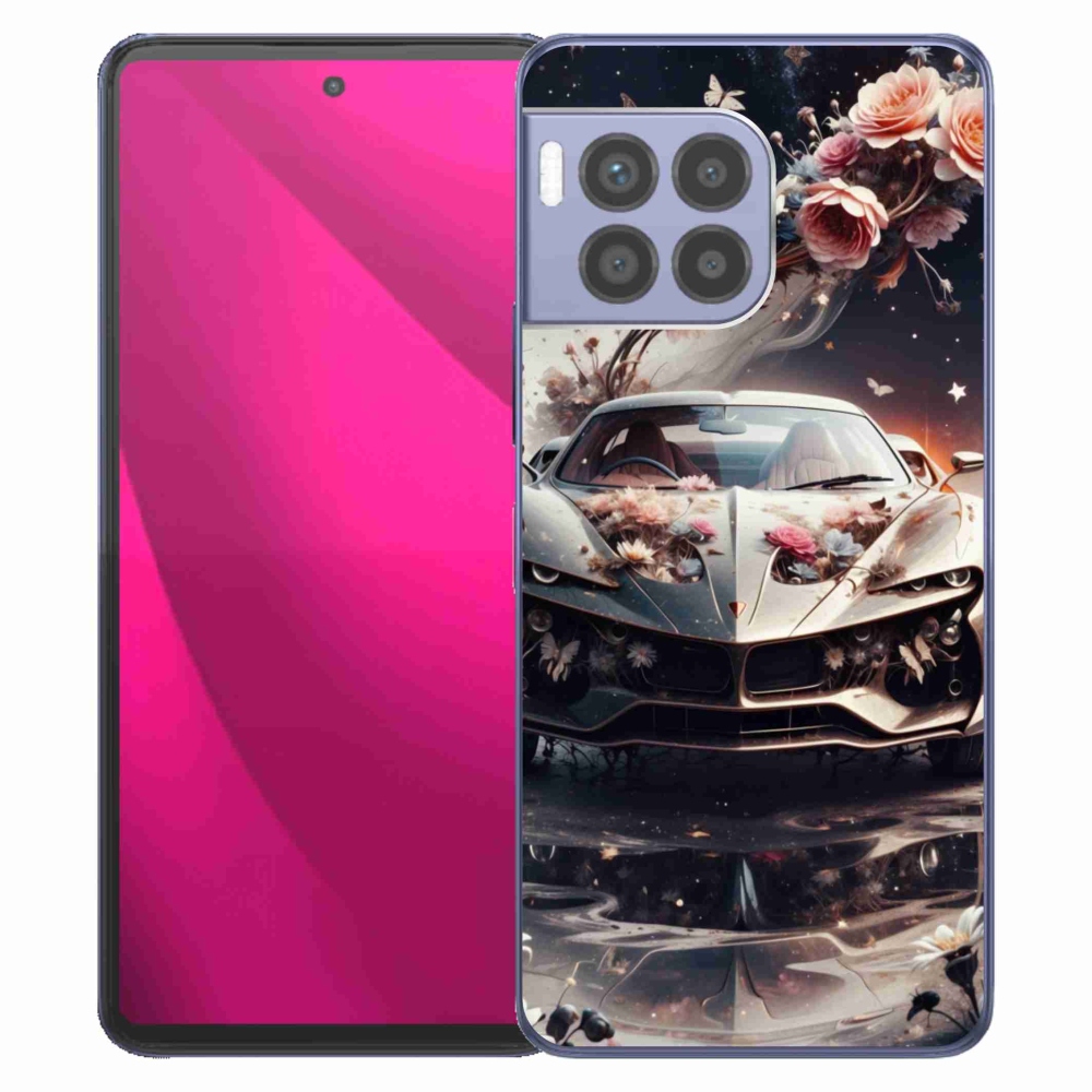 Gélový kryt mmCase na T phone 2 Pro - kvetinový športový automobil