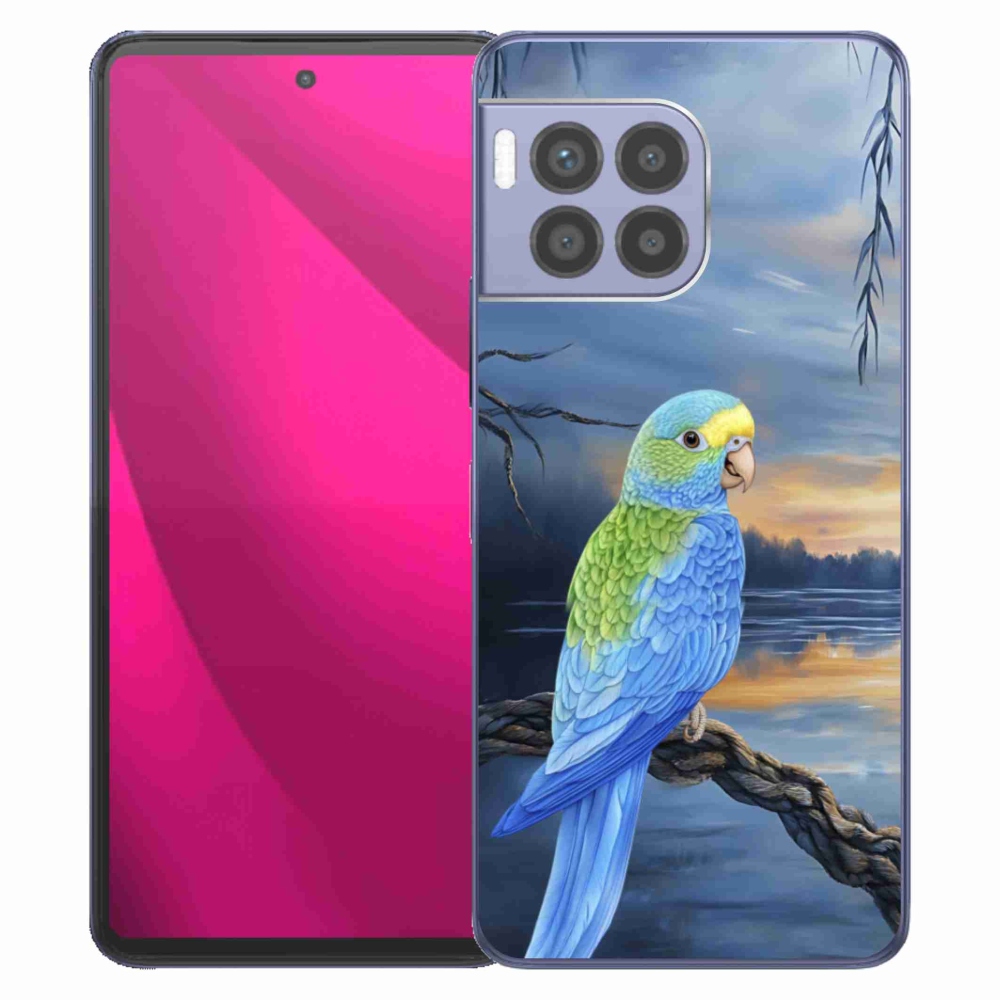 Gélový kryt mmCase na T phone 2 Pro - modrý papagáj