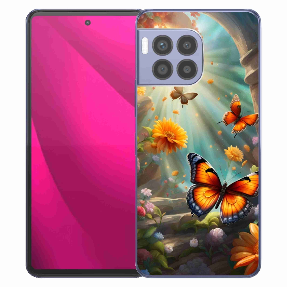 Gélový kryt mmCase na T phone 2 Pro - motýlia záhrada 2