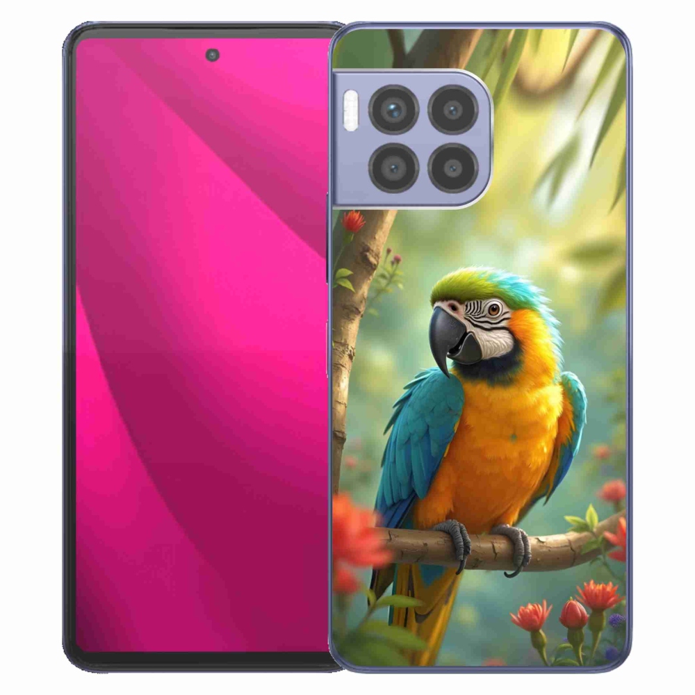 Gélový kryt mmCase na T phone 2 Pro - papagáj ara modrožltá