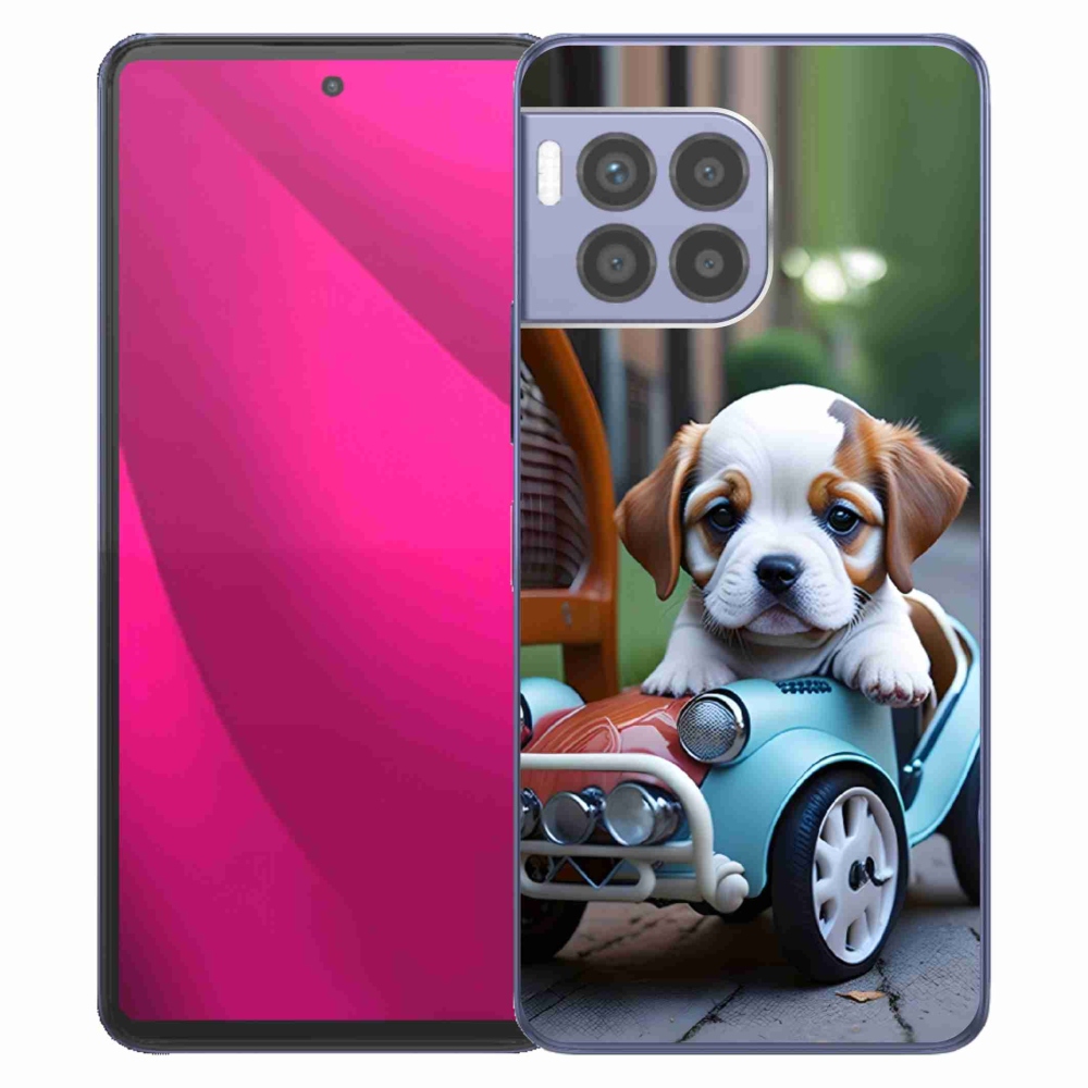 Gélový kryt mmCase na T phone 2 Pro - šteňa v retro aute