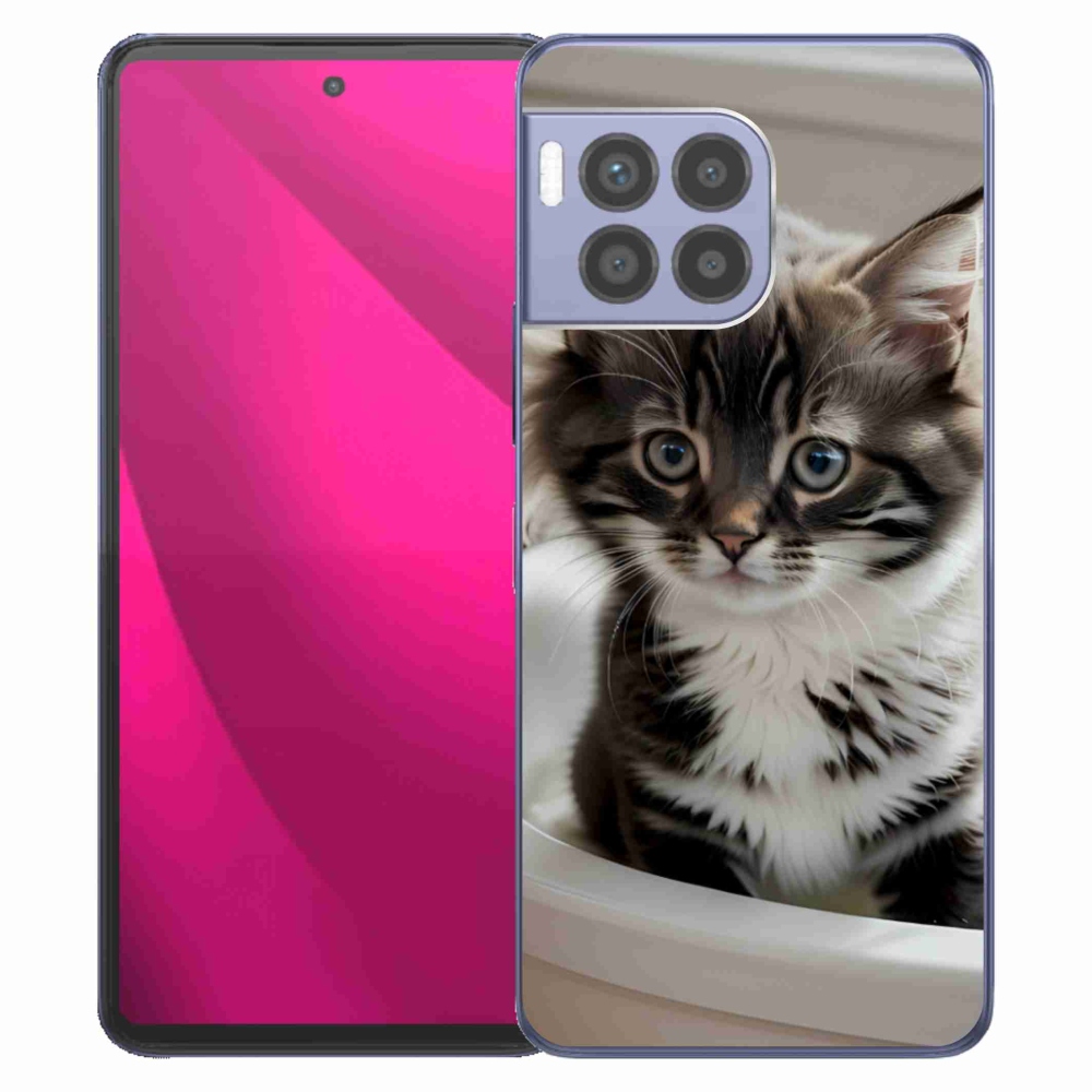 Gélový kryt mmCase na T phone 2 Pro - zvedavé mačiatko