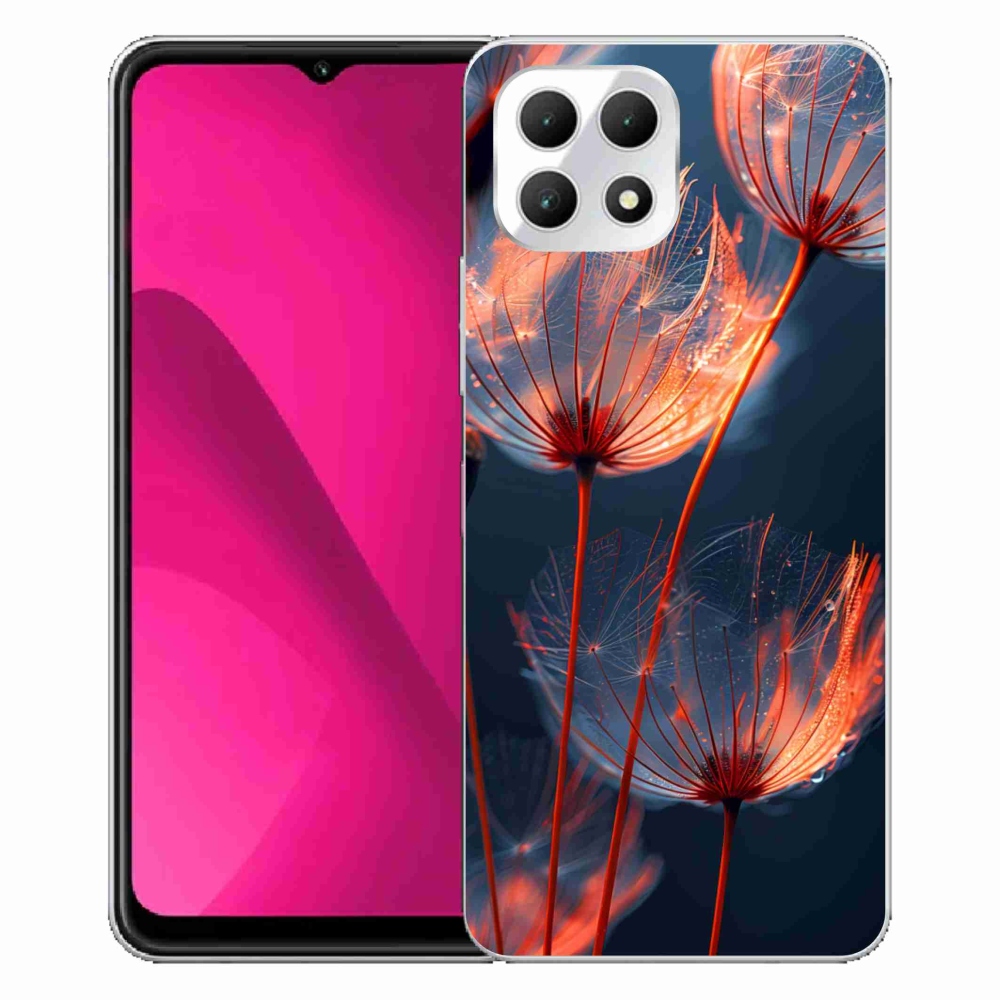 Gélový kryt mmCase na T phone 2 - svetielkujúce páperie