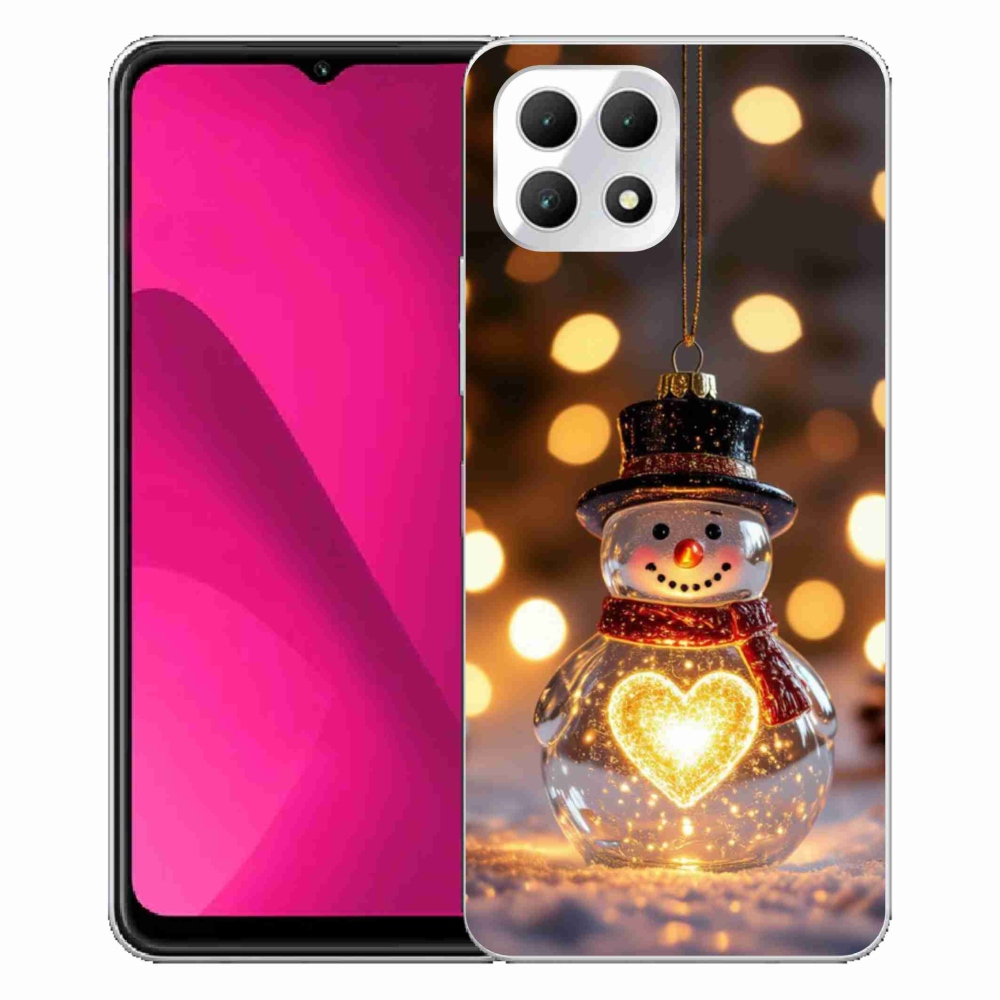 Gélový kryt mmCase na T phone 2 - svietiaci vianočný snehuliak