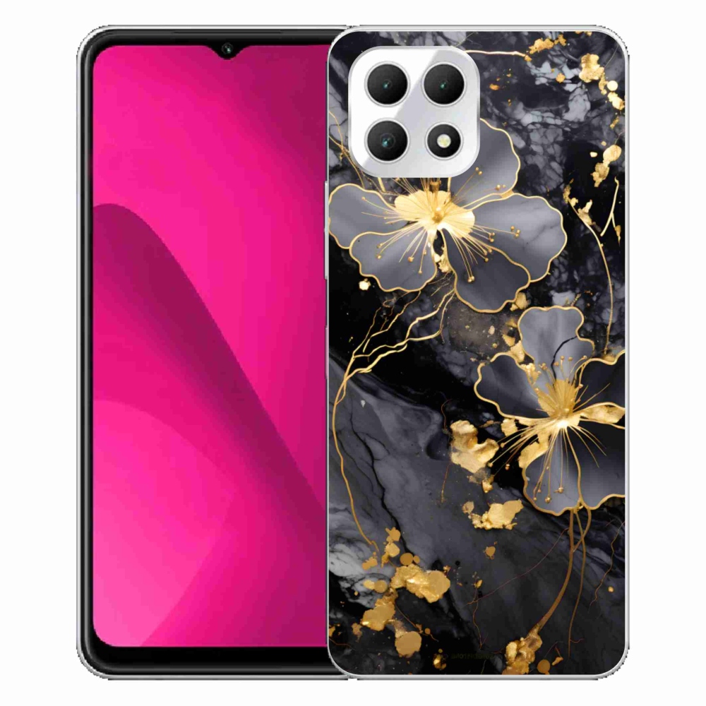 Gélový kryt mmCase na T phone 2 - zlaté kvety