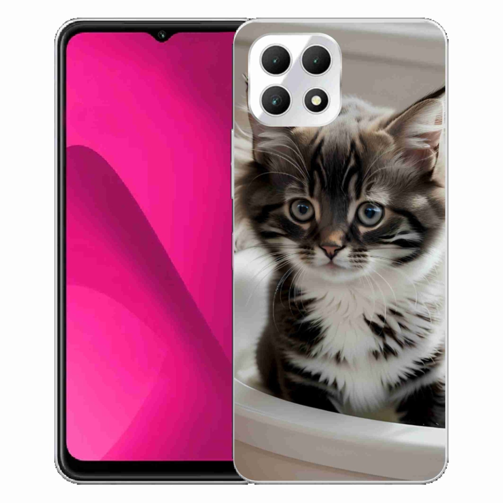Gélový kryt mmCase na T phone 2 - zvedavé mačiatko