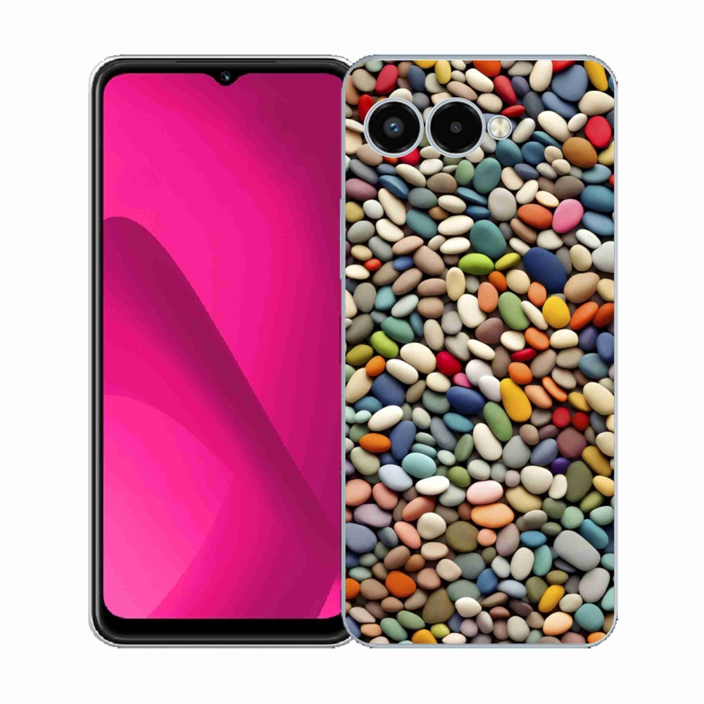 Gélový kryt mmCase na T phone 3 - farebné kamienky 2