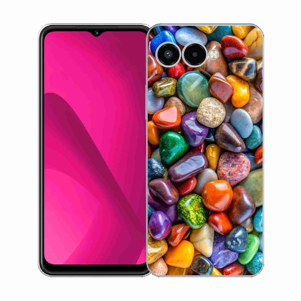 Gélový kryt mmCase na T phone 3 - farebné kamienky