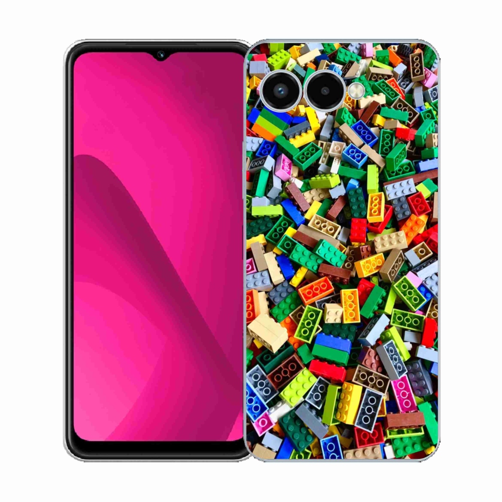Gélový kryt mmCase na T phone 3 - farebné stavebné kocky