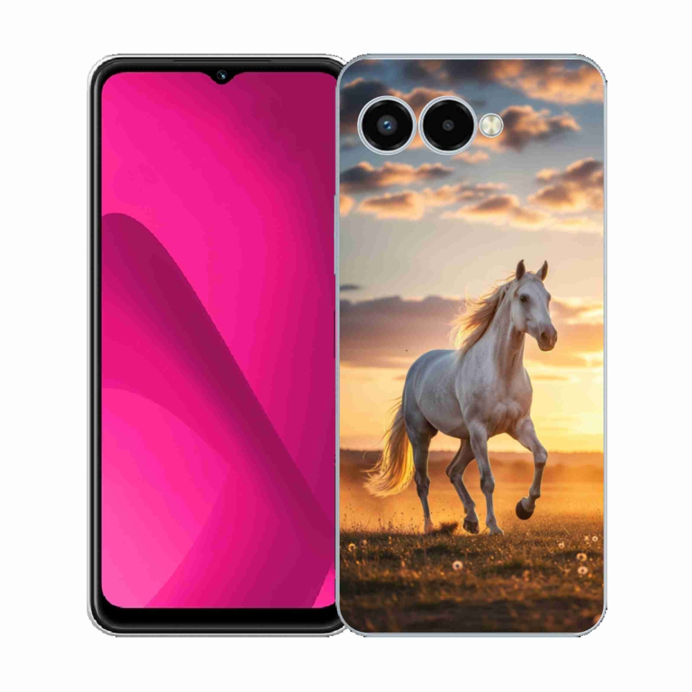 Gélový kryt mmCase na T phone 3 - bežiaci biely kôň 2