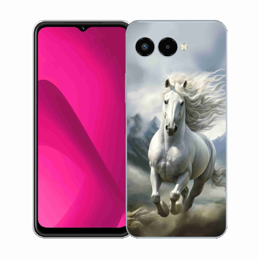 Gélový kryt mmCase na T phone 3 - bežiaci biely kôň 3