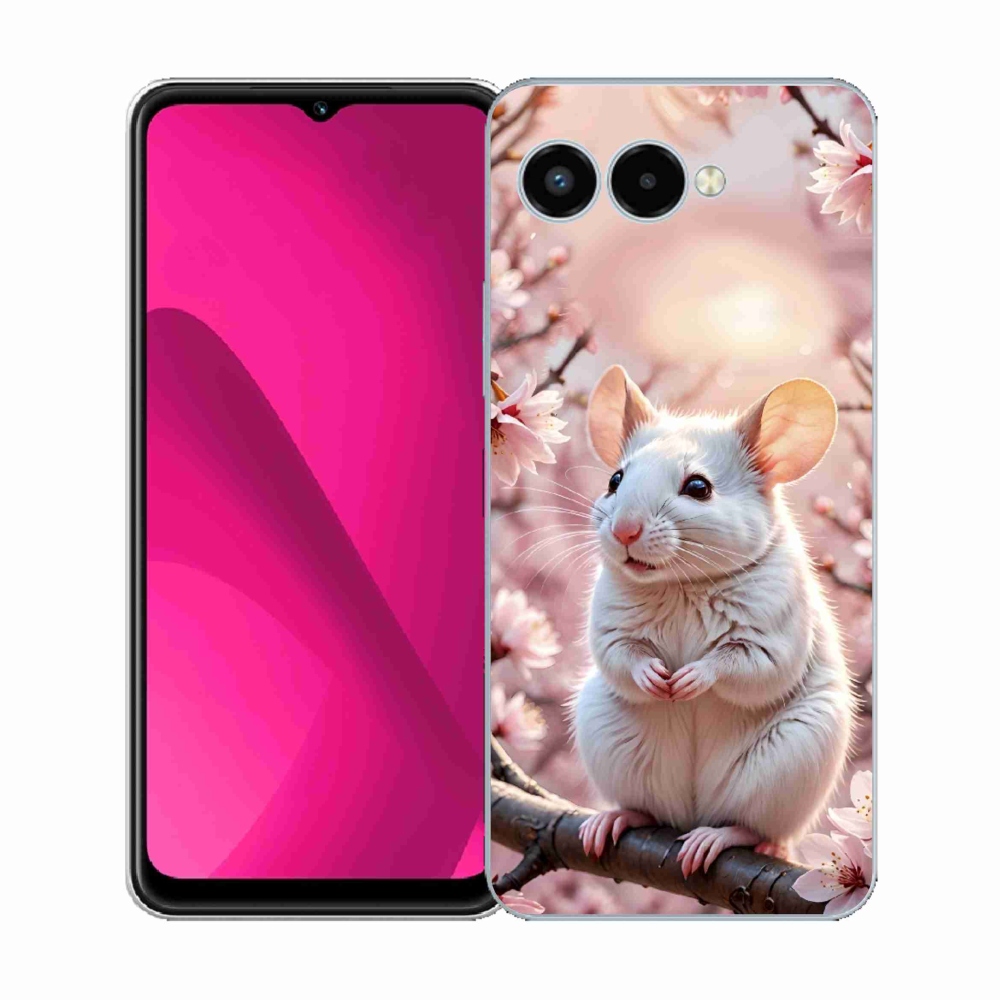 Gélový kryt mmCase na T phone 3 - biela myš na vetve