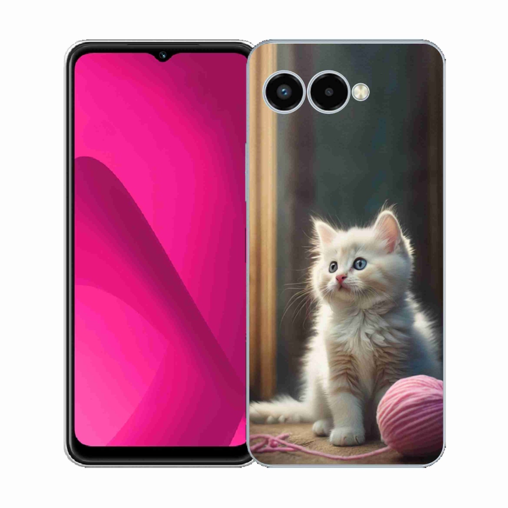 Gélový kryt mmCase na T phone 3 - biele mačiatko 2
