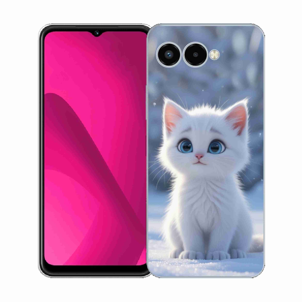 Gélový kryt mmCase na T phone 3 - biele mačiatko 3