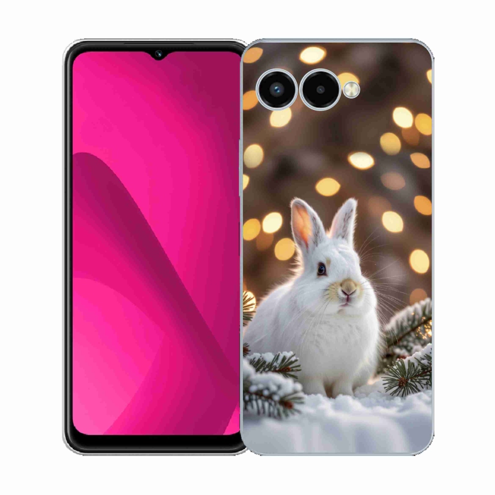 Gélový kryt mmCase na T phone 3 - biely zajac