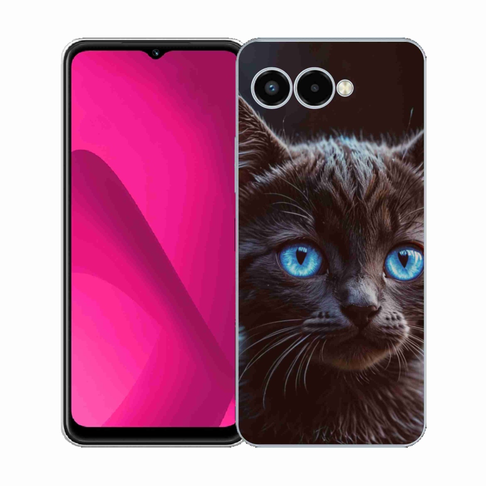 Gélový kryt mmCase na T phone 3 - čierne mačiatko 2