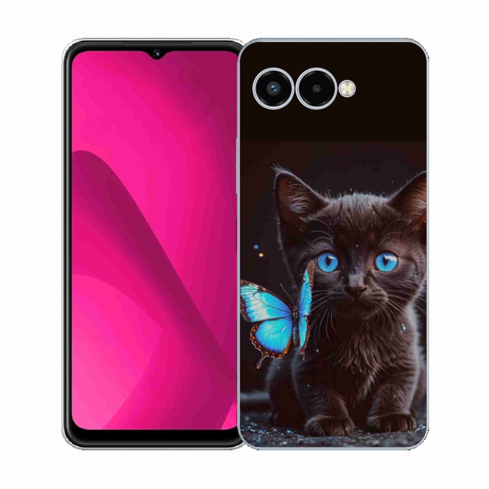 Gélový kryt mmCase na T phone 3 - čierne mačiatko 3