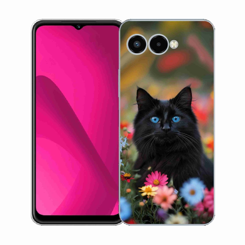 Gélový kryt mmCase na T phone 3 - čierne mačiatko 4