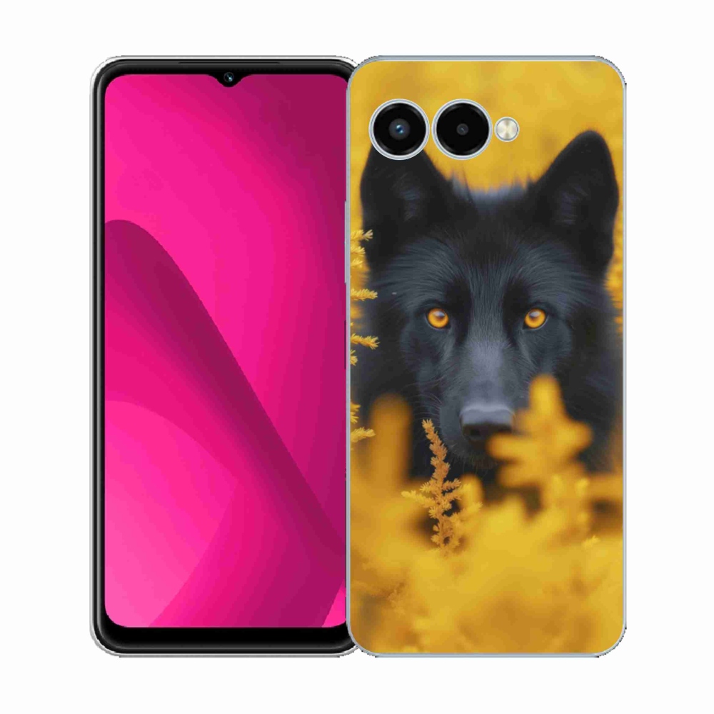 Gélový kryt mmCase na T phone 3 - čierny vlk 2