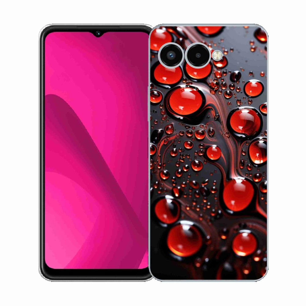 Gélový kryt mmCase na T phone 3 - červené kvapky 2