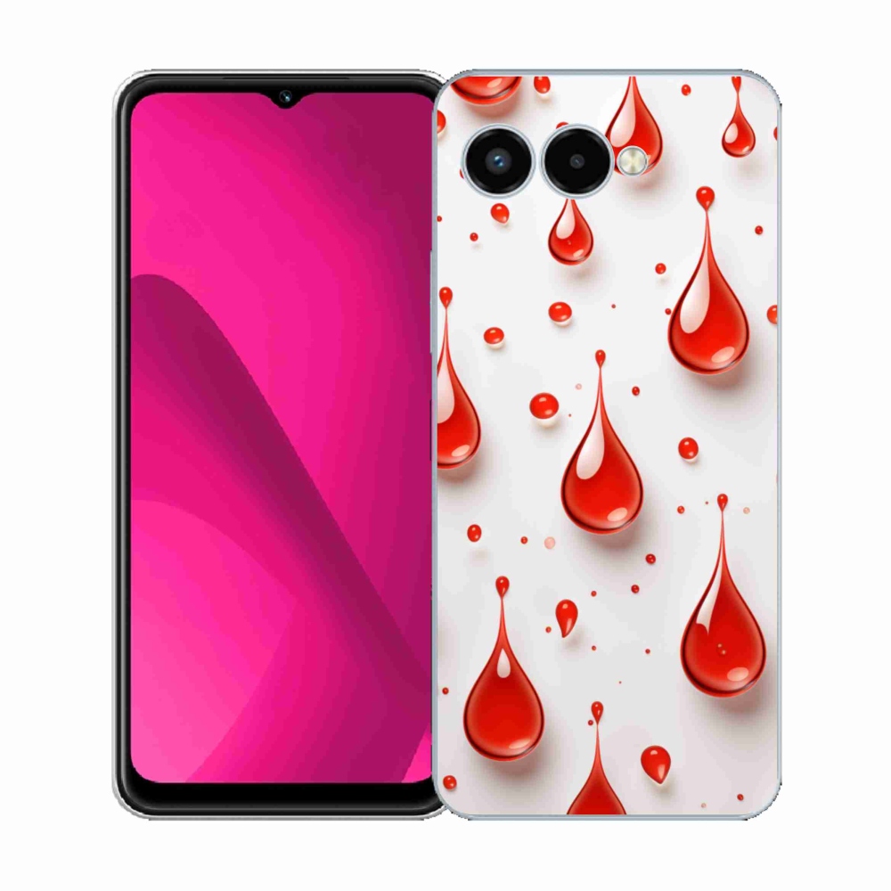 Gélový kryt mmCase na T phone 3 - červené kvapky