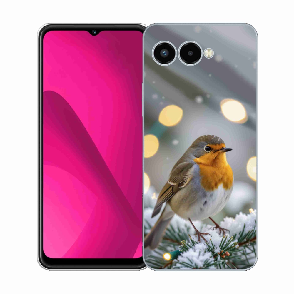 Gélový kryt mmCase na T phone 3 - červienka v zime