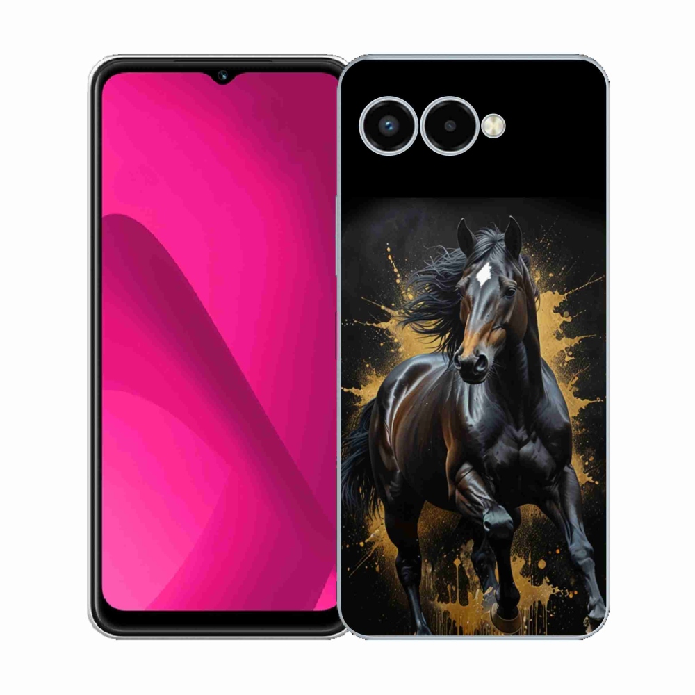 Gélový kryt mmCase na T phone 3 - elegantný čierny žrebec