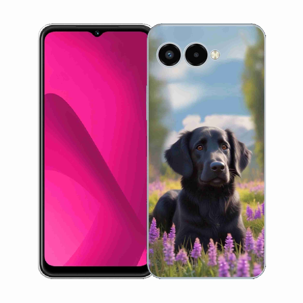 Gélový kryt mmCase na T phone 3 - elegantný čierny retriever