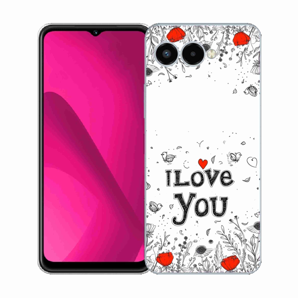 Gélový kryt mmCase na T phone 3 - I love you biele pozadie