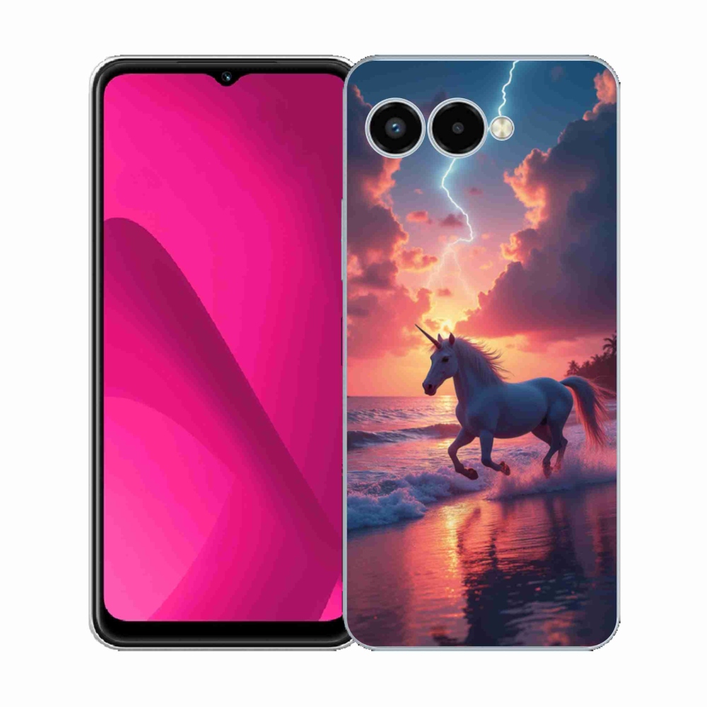 Gélový kryt mmCase na T phone 3 - jednorožec na pláži