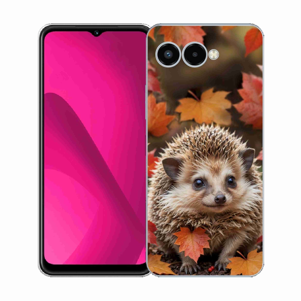 Gélový kryt mmCase na T phone 3 - ježko v lístí