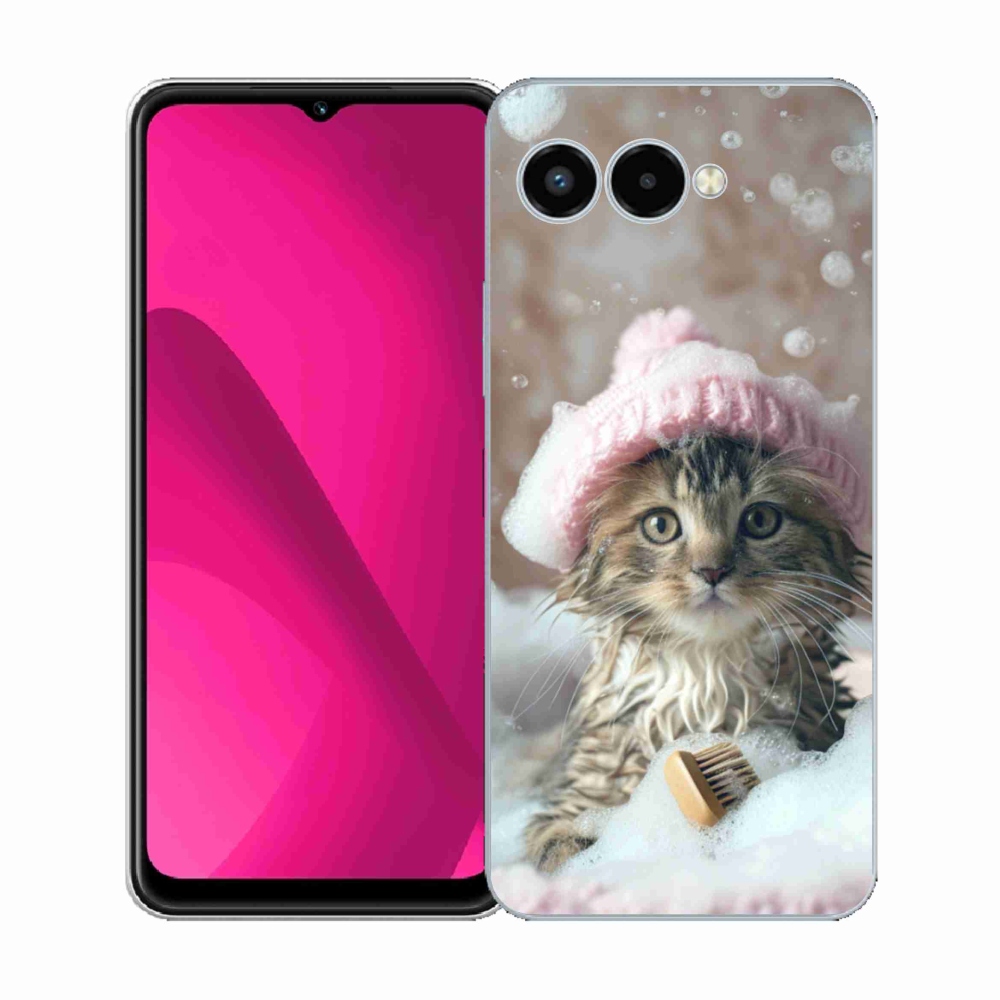 Gélový kryt mmCase na T phone 3 - mačiatko a kúpeľ
