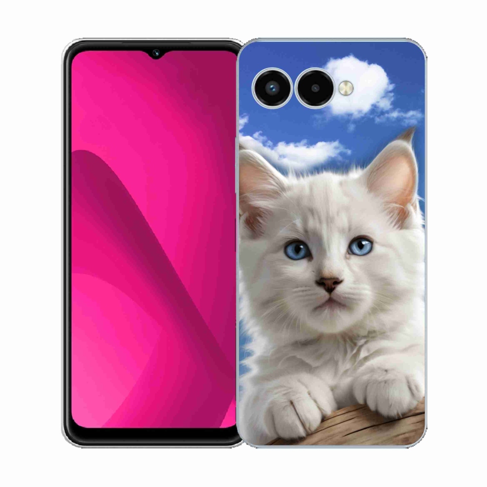 Gélový kryt mmCase na T phone 3 - mačiatko a oblaky
