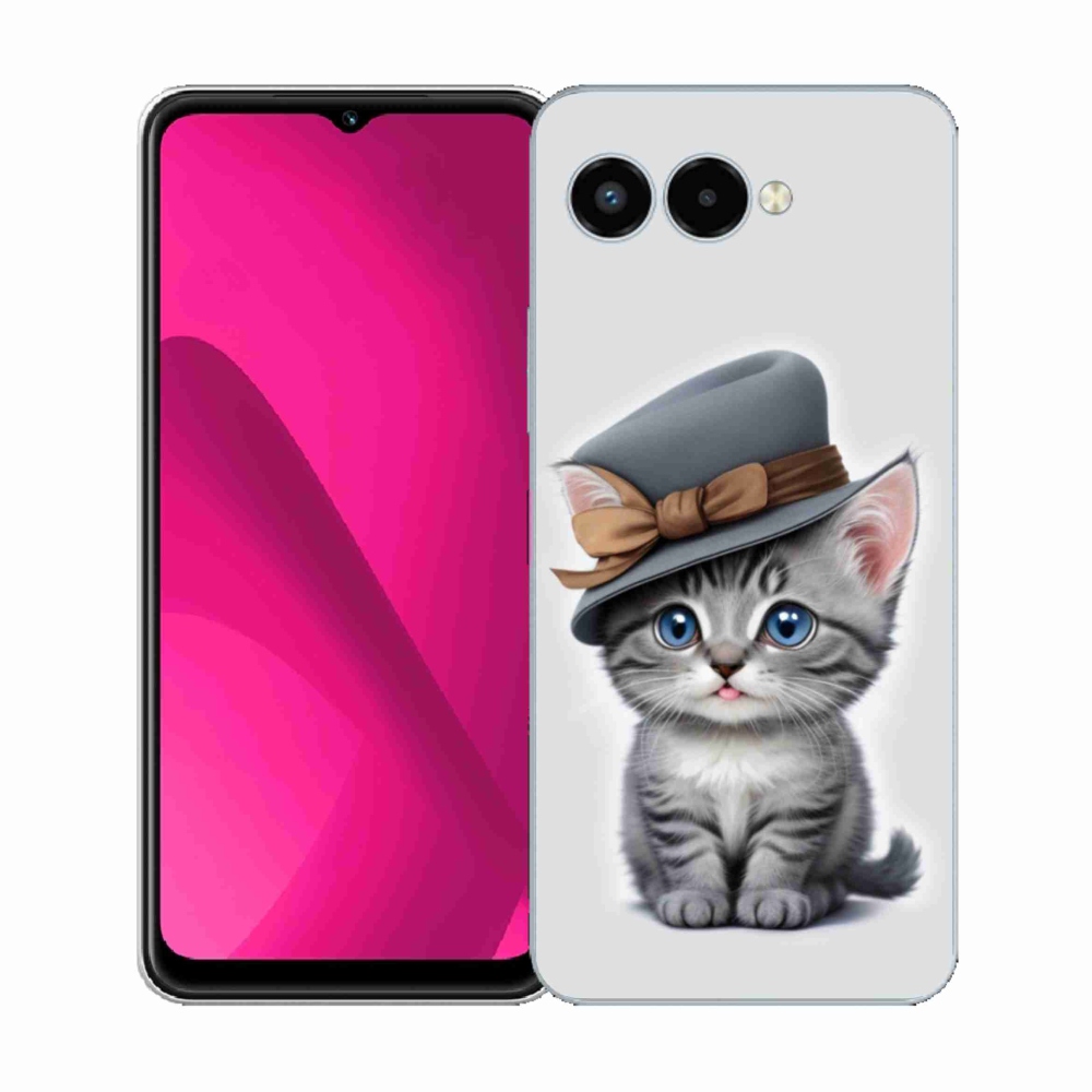 Gélový kryt mmCase na T phone 3 - mačiatko s klobúkom