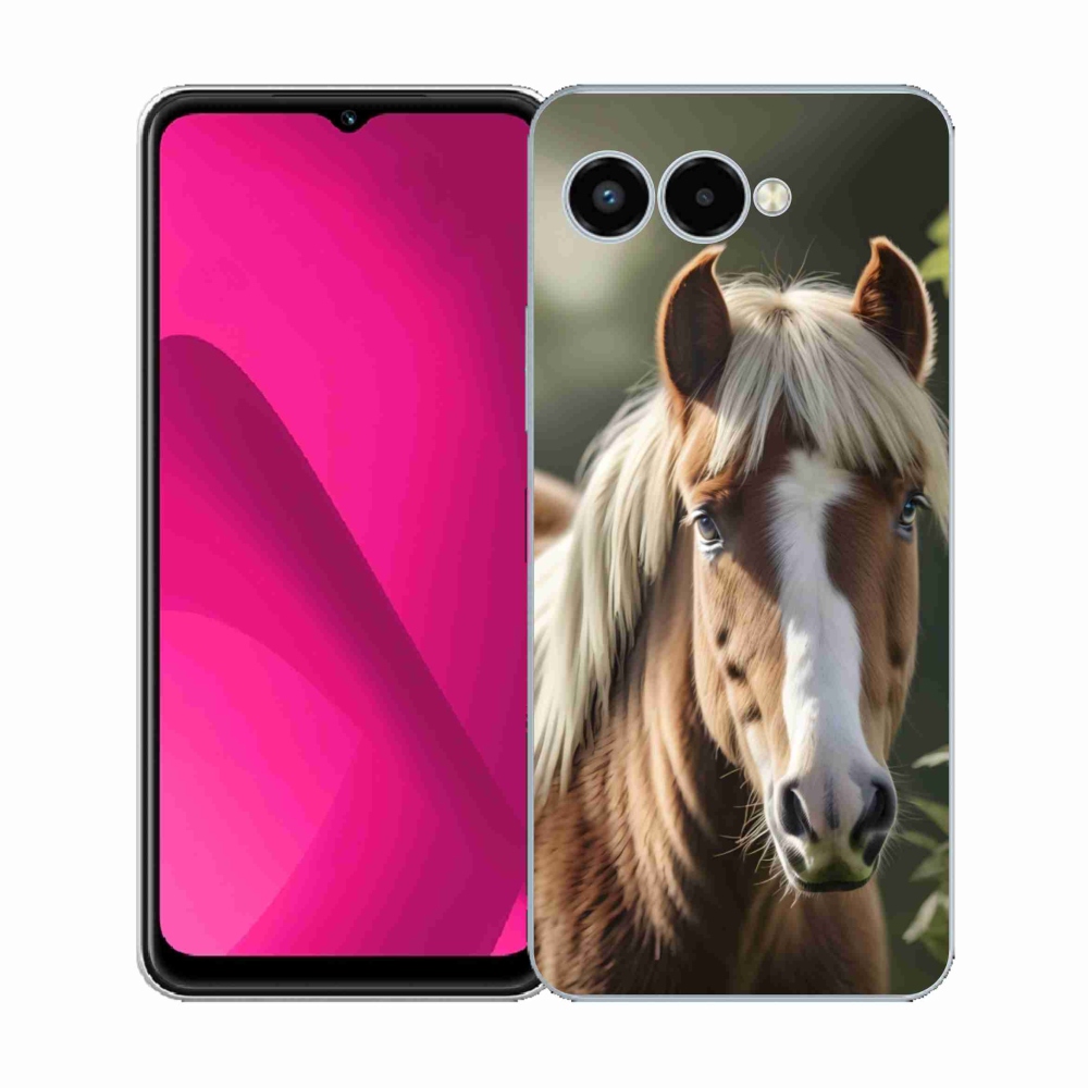 Gélový kryt mmCase na T phone 3 - kôň so svetlou hrivou