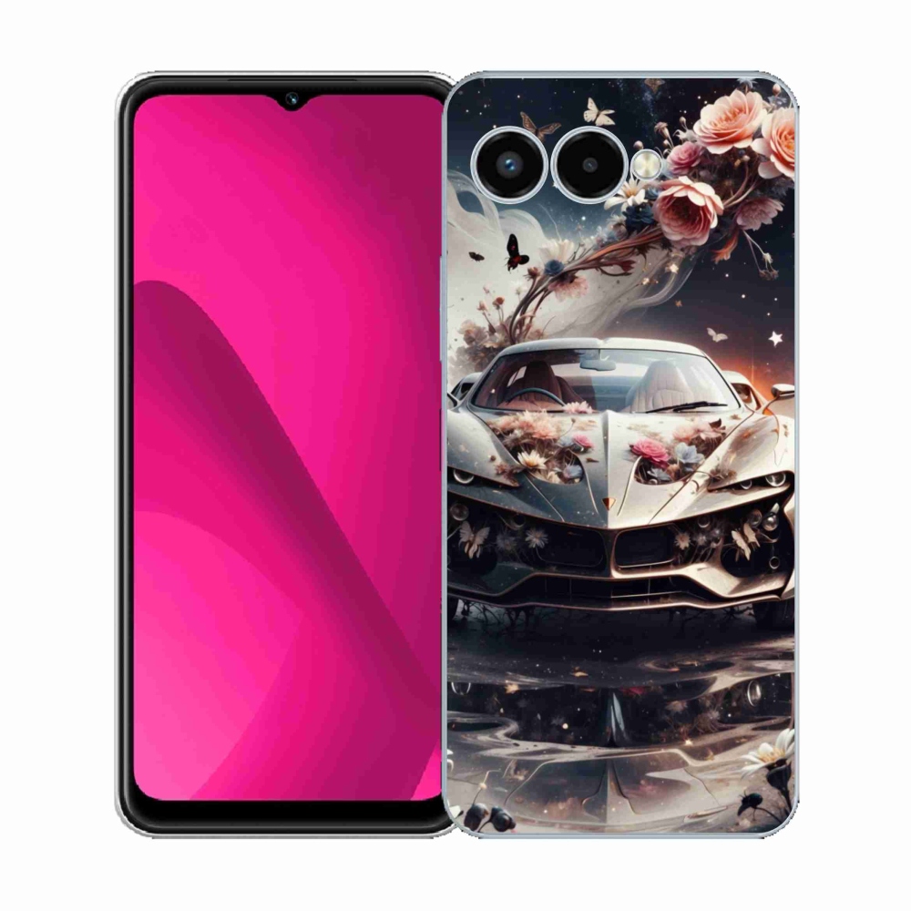 Gélový kryt mmCase na T phone 3 - kvetinové športové vozidlo