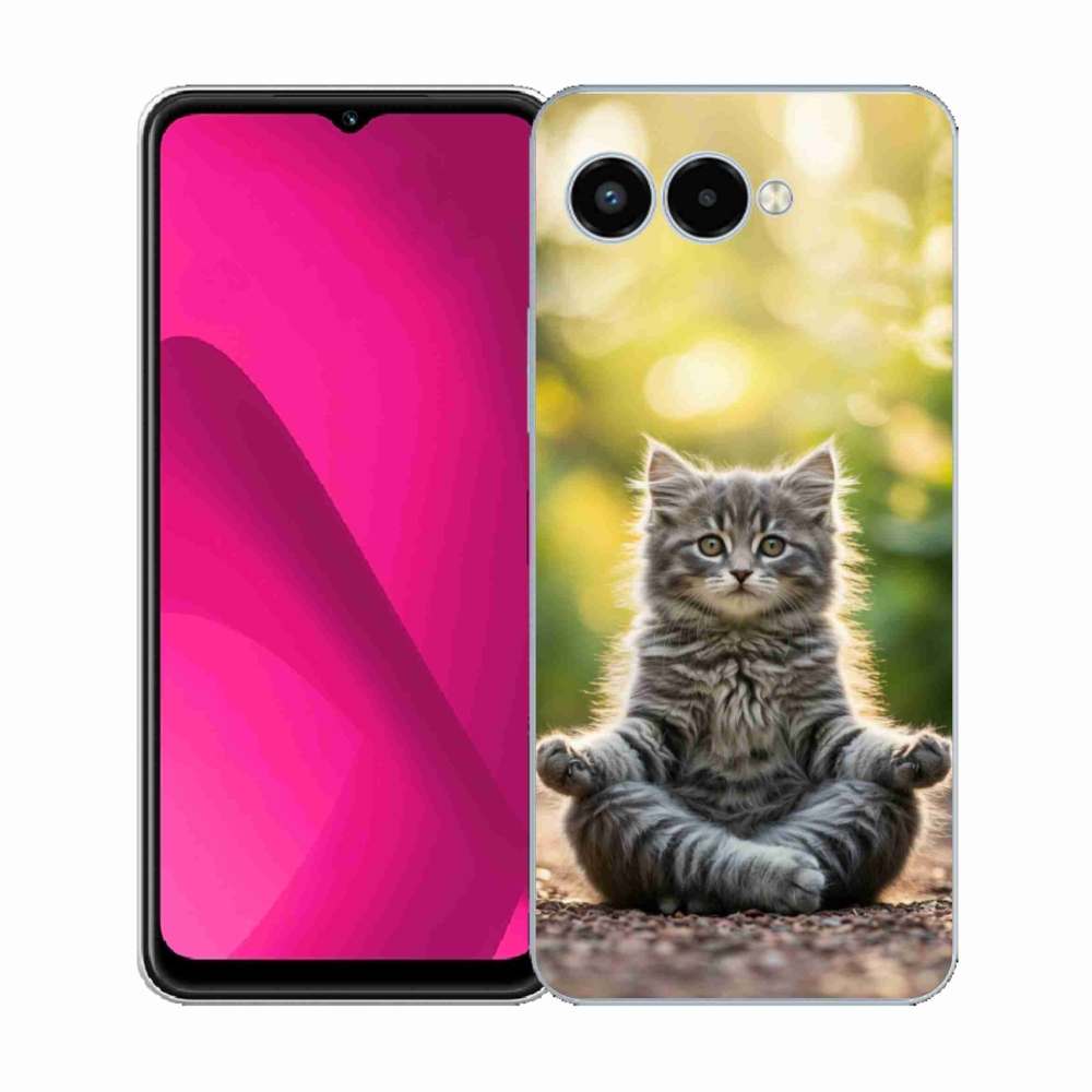 Gélový kryt mmCase na T phone 3 - meditujúce mačiatko