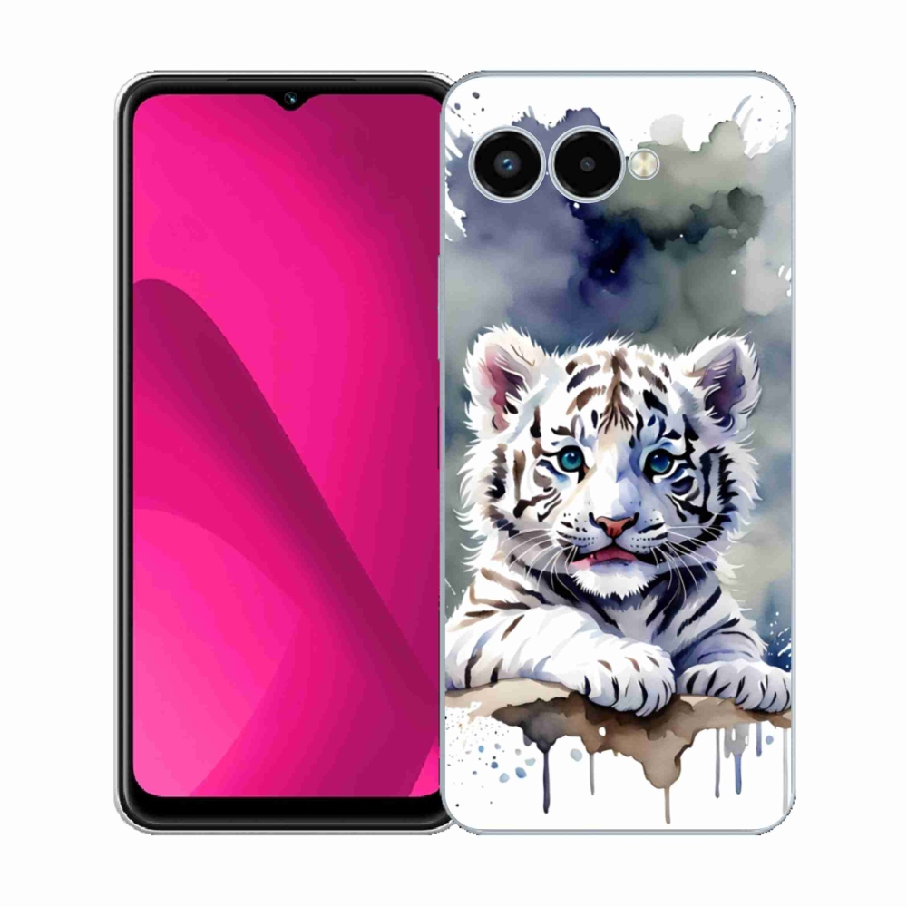 Gélový kryt mmCase na T phone 3 - mláďa bieleho tigra