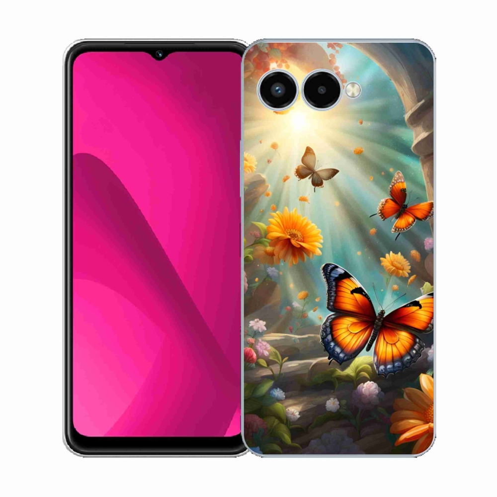 Gélový kryt mmCase na T phone 3 - motýlia záhrada 2